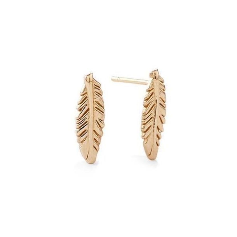 Gently worn Alex and Ani Gold Feather Earrings